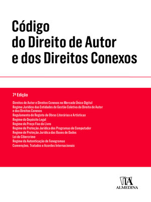 cover image of Código do Direito de Autor e dos Direitos Conexos--7ª Edição